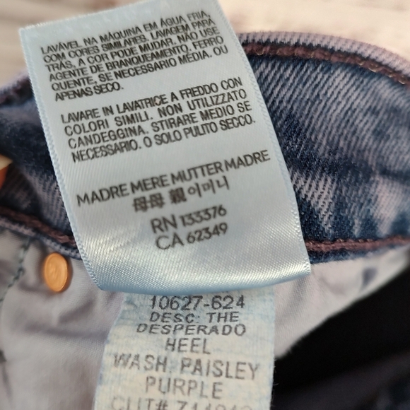 Mother Desperado Heel Acid Trip Paisley Purple High Rise Bootcut Jeans 28 NWT - Picture 11 of 12